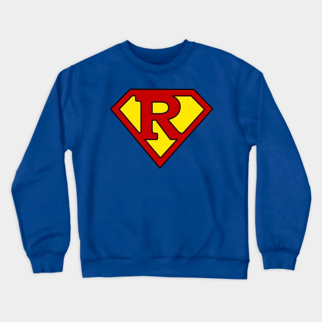 Superhero Symbol Letter R Crewneck Sweatshirt by NextLevelDesignz